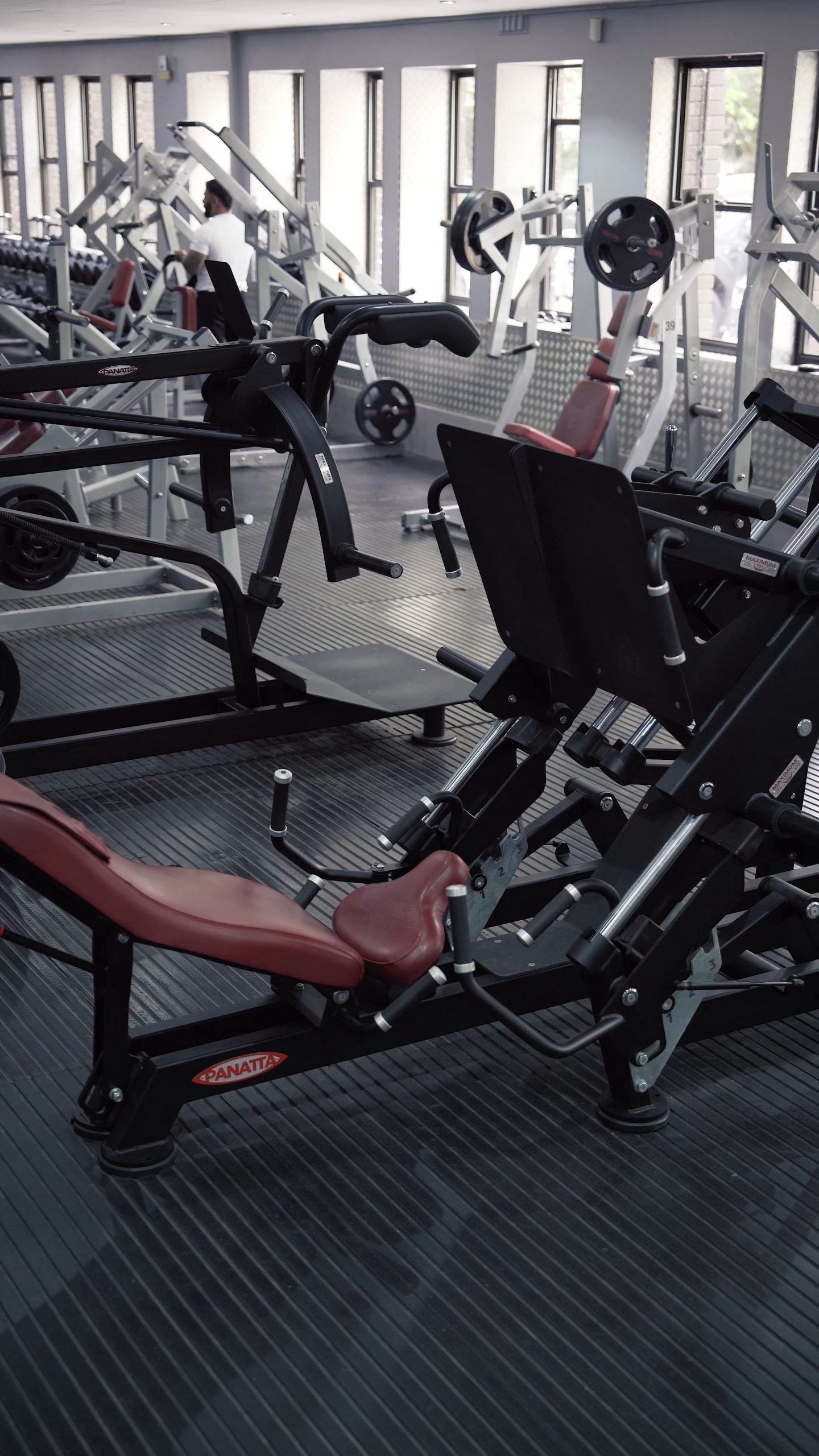 Strength machines on the gym floor
